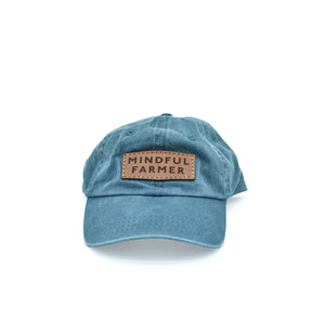 Mindful Farmer hat with custom leather patch Charcoal