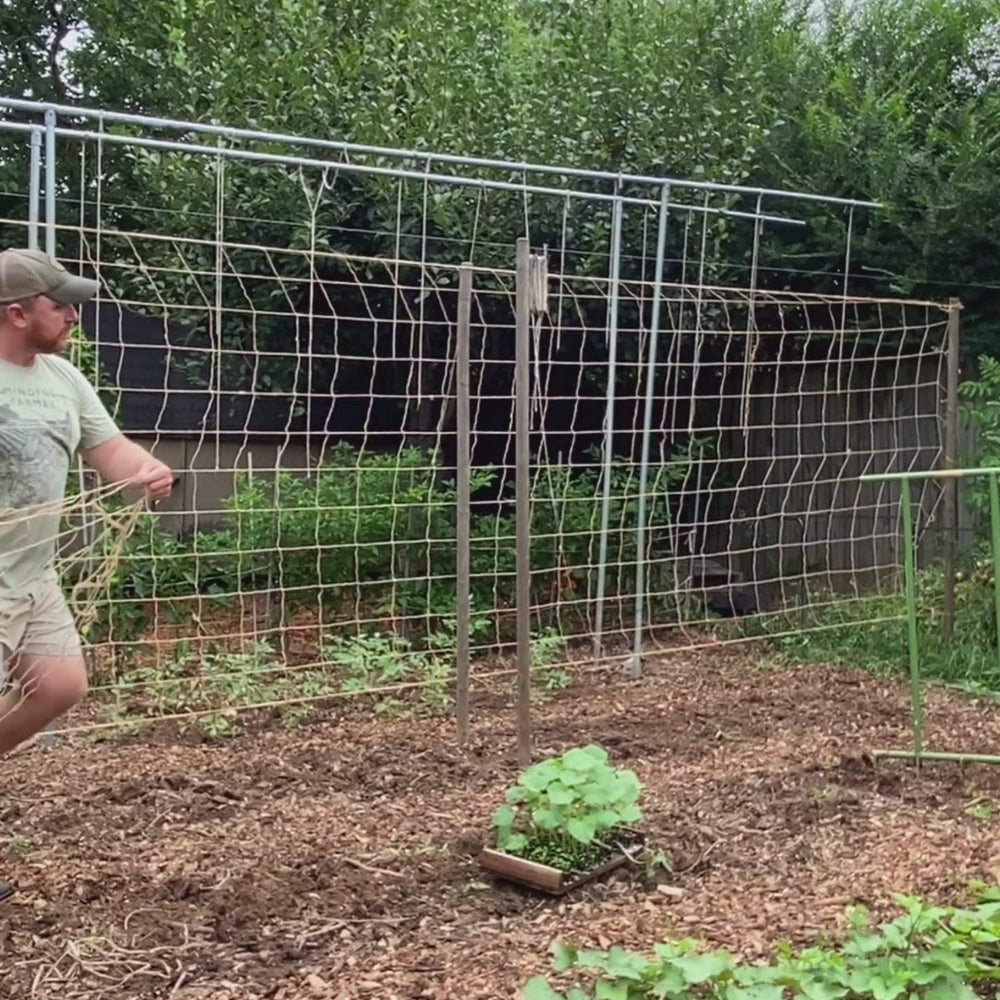 
                      
                        Load and play video in Gallery viewer, Jute Trellis Netting (6.5&amp;#39; x 150&amp;#39;)
                      
                    